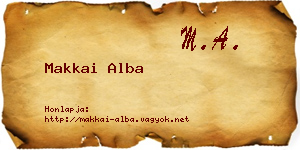 Makkai Alba névjegykártya